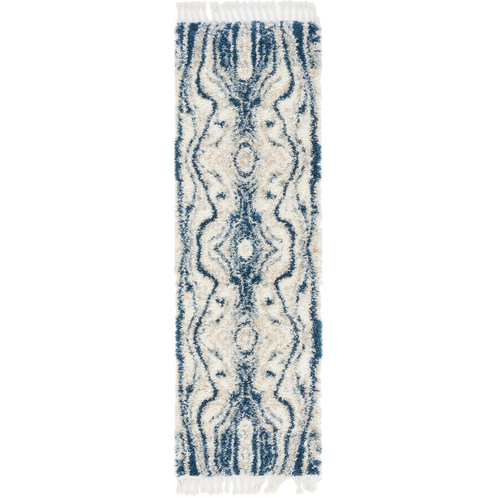 Valley Hygge Shag Rug, Blue (2' 7 x 8' 2). Picture 1