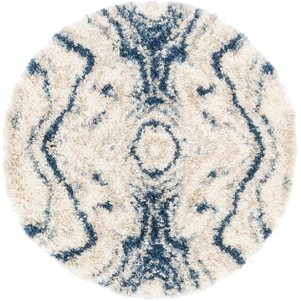 Valley Hygge Shag Rug, Blue (3' 3 x 3' 3). Picture 1