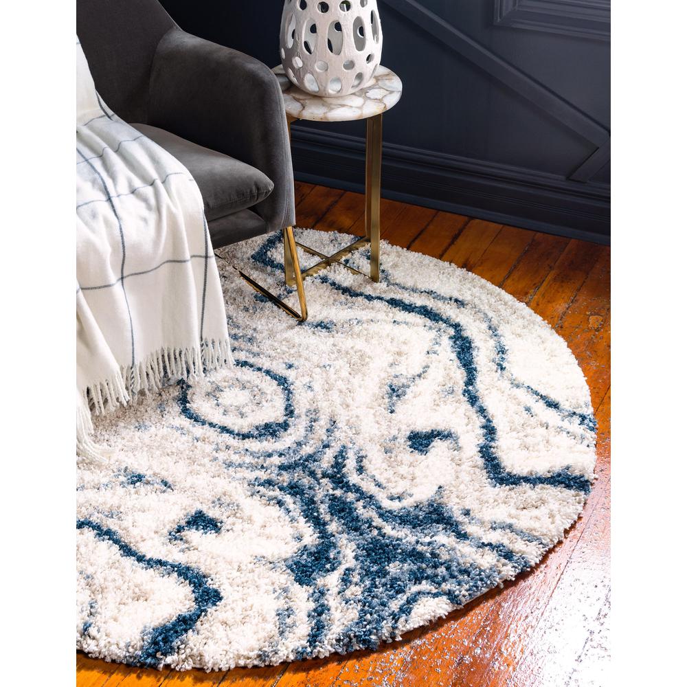 Valley Hygge Shag Rug, Blue (3' 3 x 3' 3). Picture 2