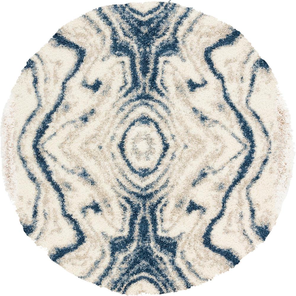 Valley Hygge Shag Rug, Blue (5' 0 x 5' 0). Picture 1