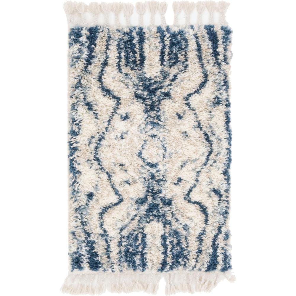 Valley Hygge Shag Rug, Blue (2' 2 x 3' 0). Picture 1