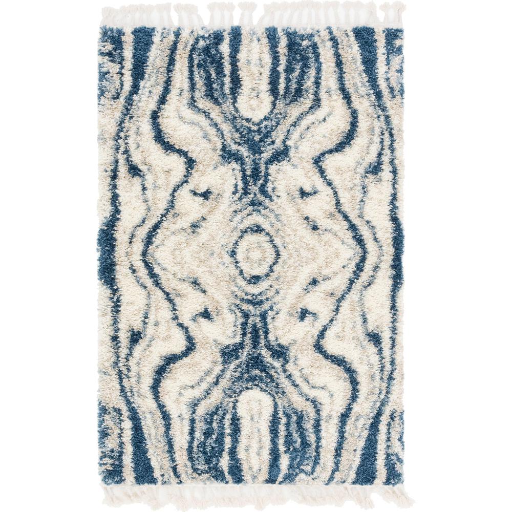 Valley Hygge Shag Rug, Blue (4' 0 x 6' 0). The main picture.