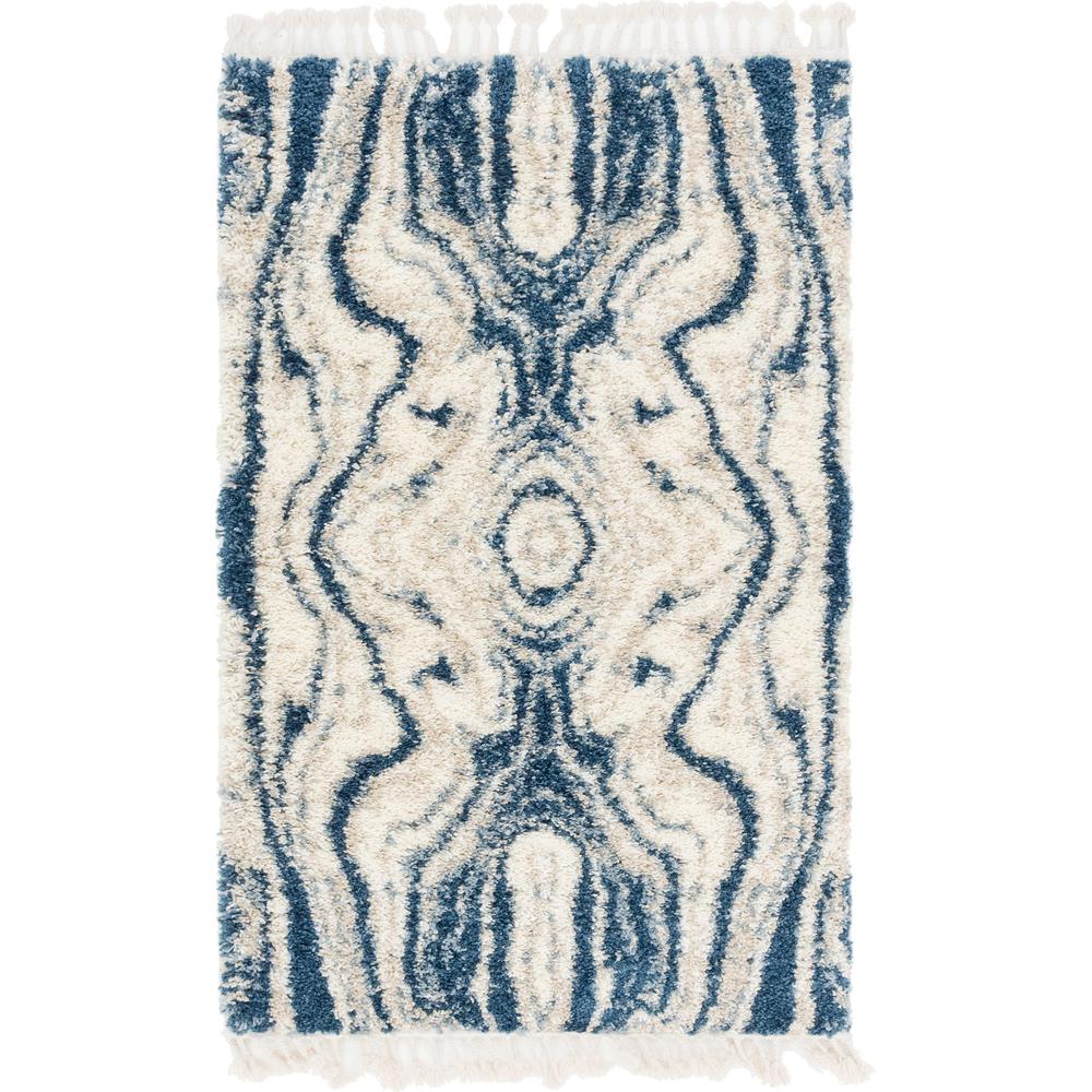 Valley Hygge Shag Rug, Blue (5' 0 x 8' 0). Picture 1