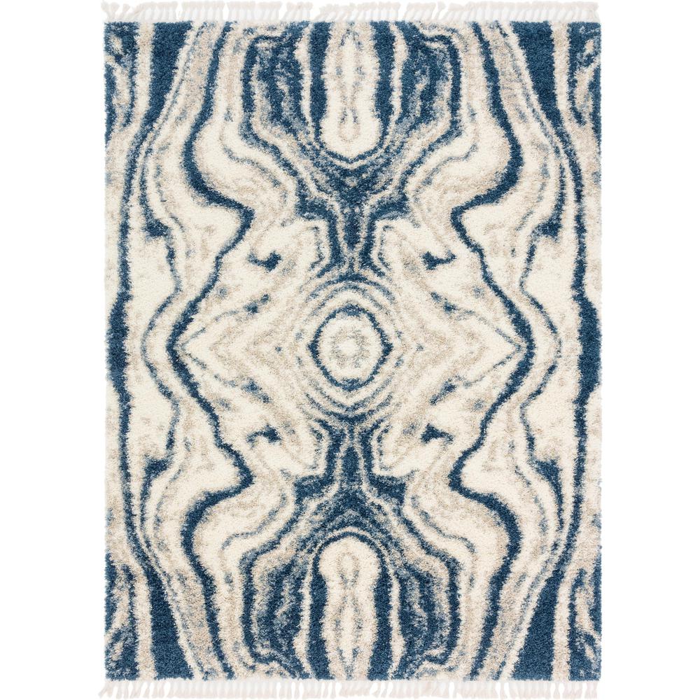 Valley Hygge Shag Rug, Blue (9' 0 x 12' 0). Picture 1