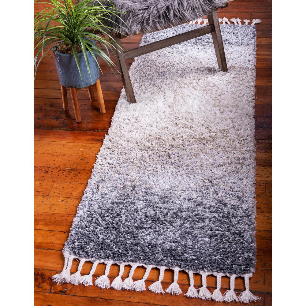 Gradient Hygge Shag Rug, Gray (2' 2 x 6' 0). Picture 2