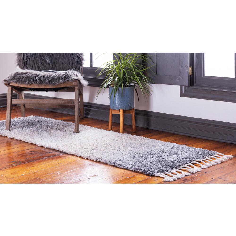 Gradient Hygge Shag Rug, Gray (2' 2 x 6' 0). Picture 3