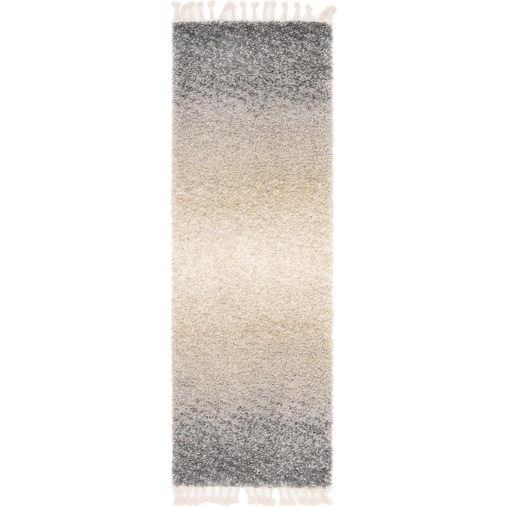 Gradient Hygge Shag Rug, Gray (2' 2 x 6' 0). The main picture.
