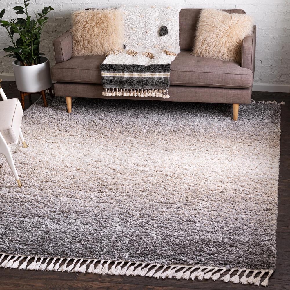 Gradient Hygge Shag Rug, Gray (8' 0 x 8' 0). Picture 2