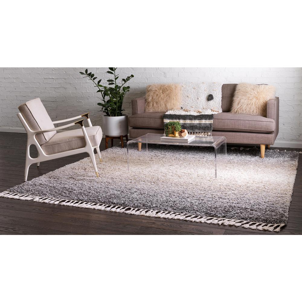 Gradient Hygge Shag Rug, Gray (8' 0 x 8' 0). Picture 3