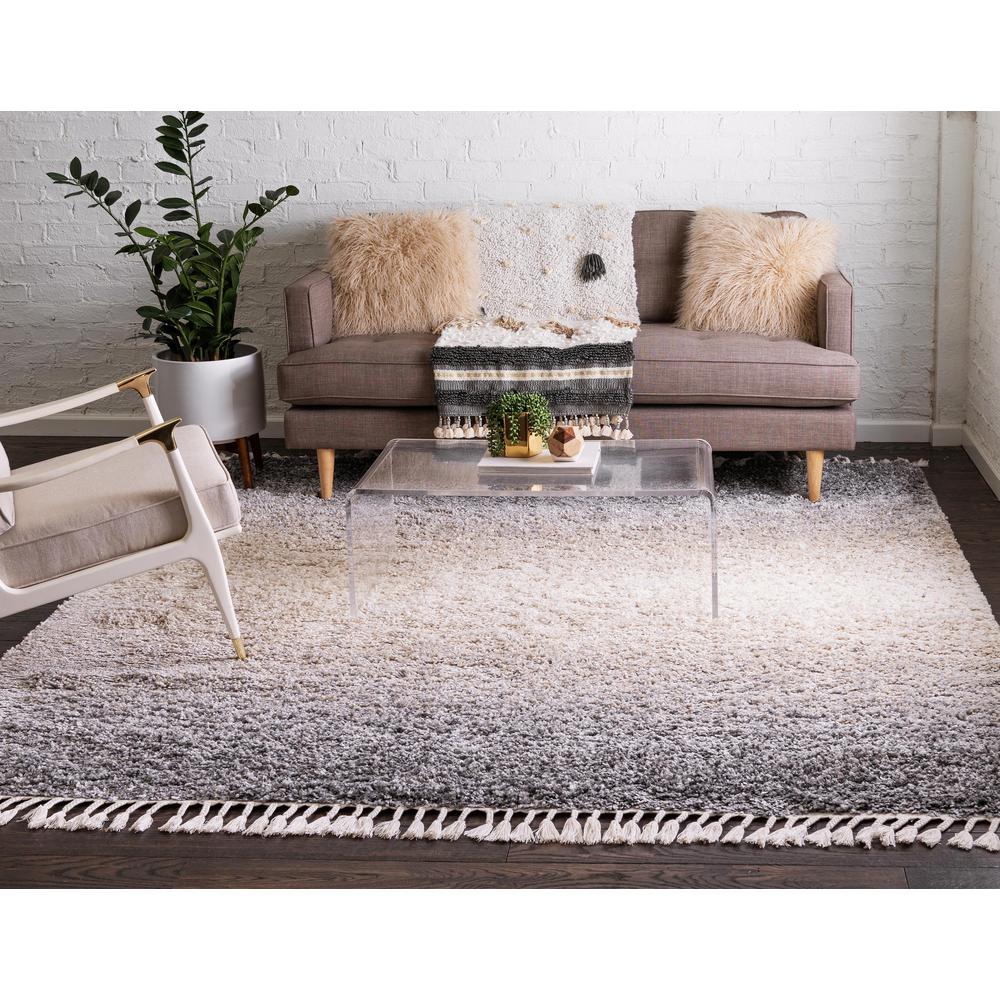 Gradient Hygge Shag Rug, Gray (8' 0 x 8' 0). Picture 4