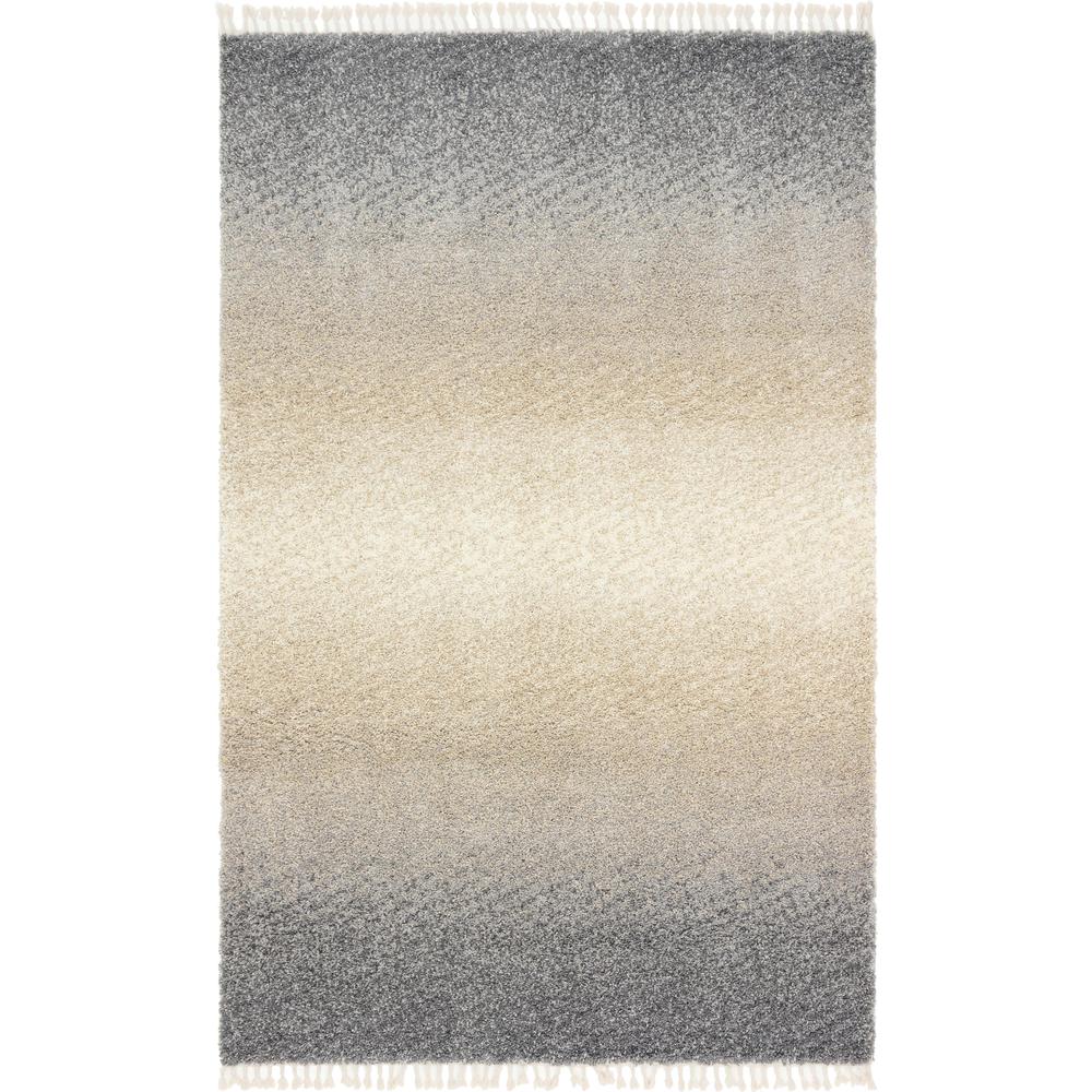 Gradient Hygge Shag Rug, Gray (5' 0 x 8' 0). Picture 1