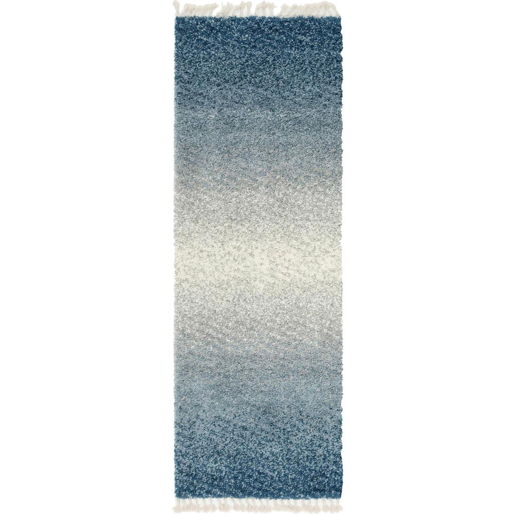 Gradient Hygge Shag Rug, Blue (2' 2 x 6' 0). Picture 1