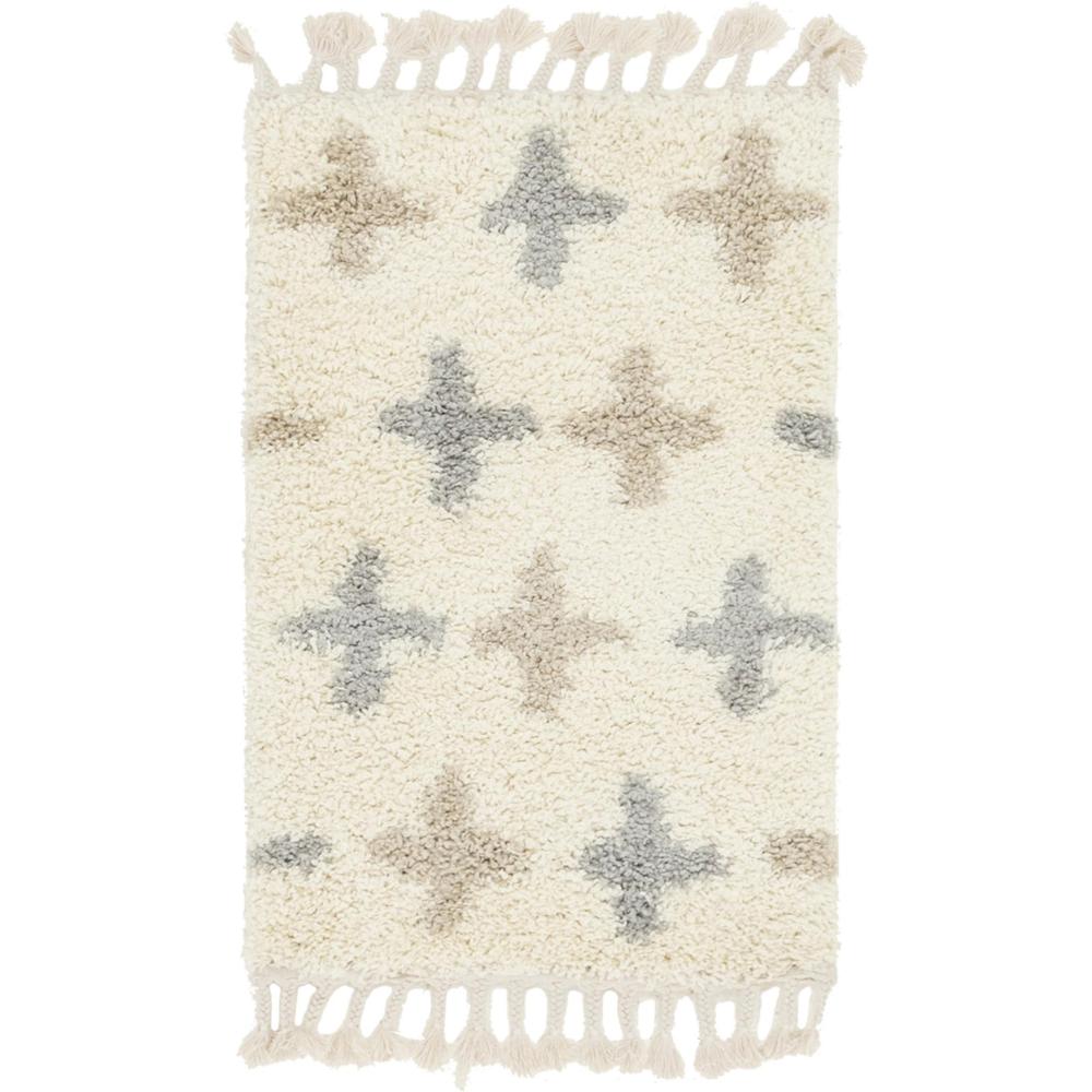 Positive Hygge Shag Rug, Ivory (2' 2 x 3' 0). Picture 1