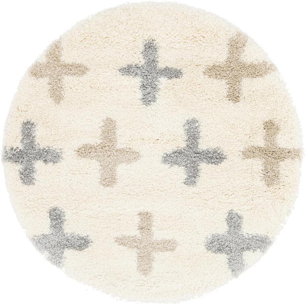 Positive Hygge Shag Rug, Ivory (3' 3 x 3' 3). Picture 1