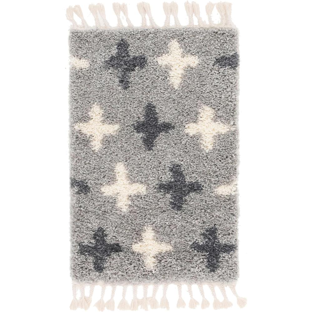 Positive Hygge Shag Rug, Light Gray (2' 2 x 3' 0). Picture 1