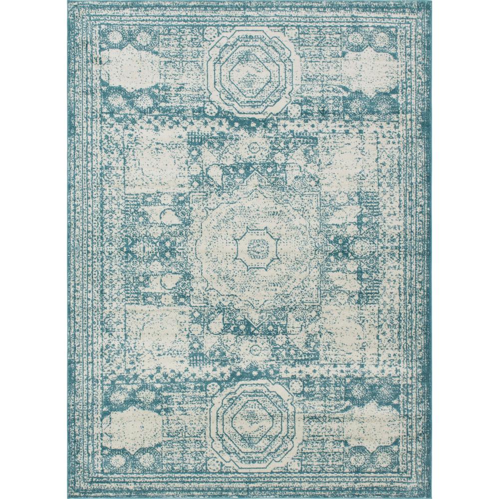 Wells Bromley Rug, Turquoise (9' 0 x 12' 0). Picture 1