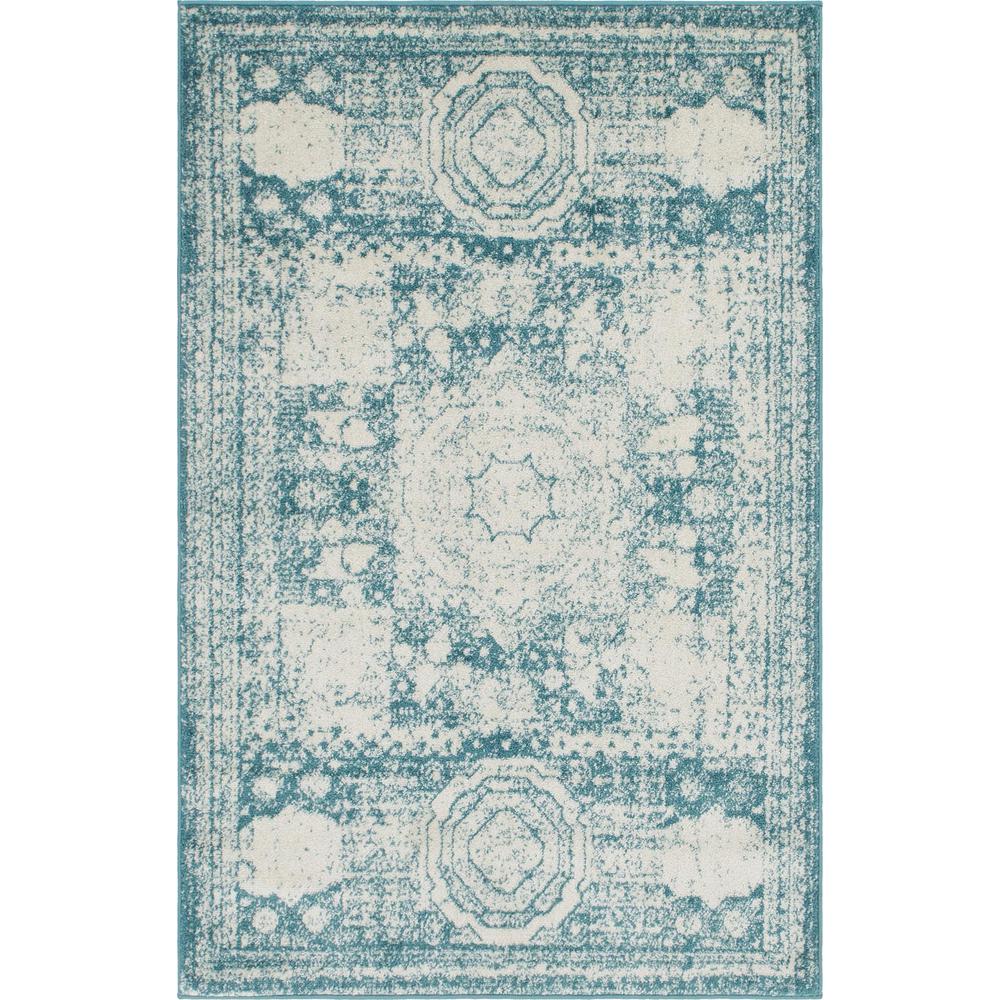 Wells Bromley Rug, Turquoise (4' 0 x 6' 0). The main picture.