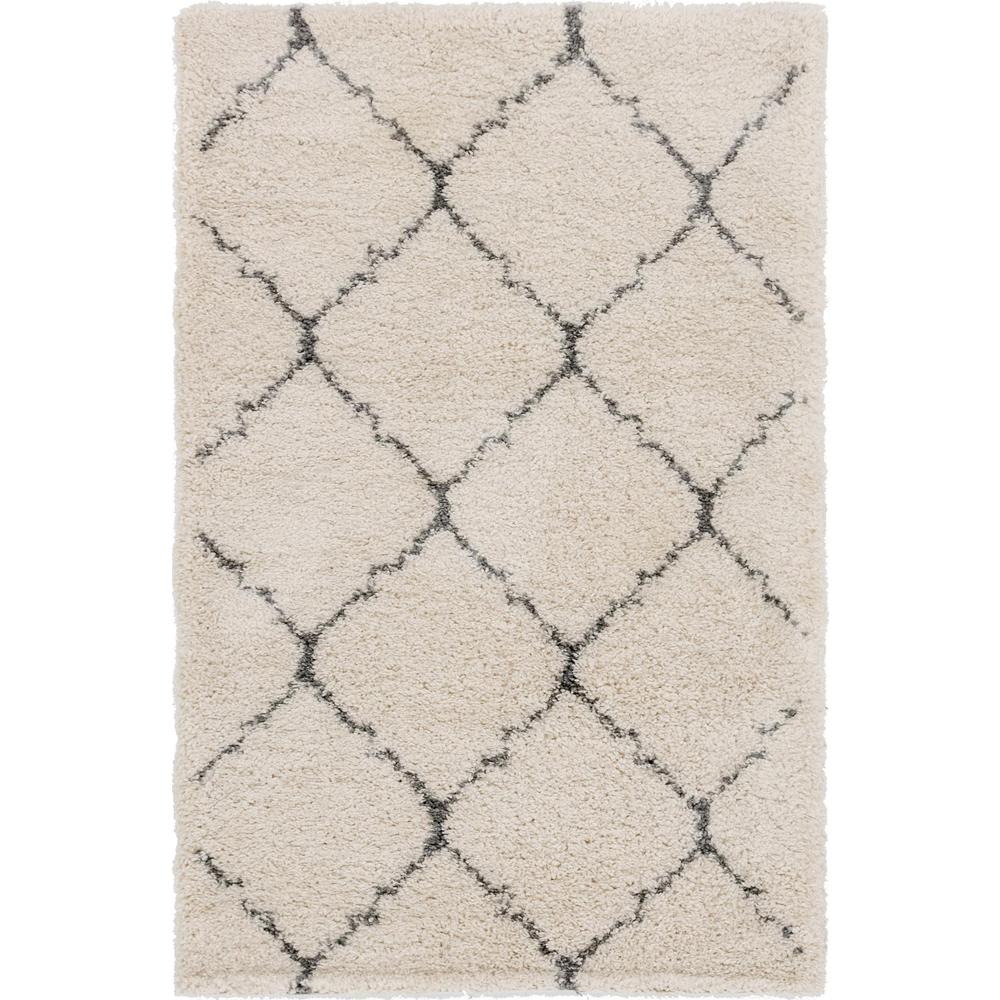 Fractured Rabat Shag Rug, Ivory (4' 0 x 6' 0). Picture 1