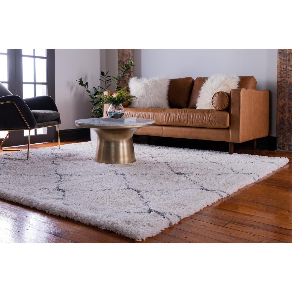 Fractured Rabat Shag Rug, Ivory (8' 0 x 8' 0). Picture 3