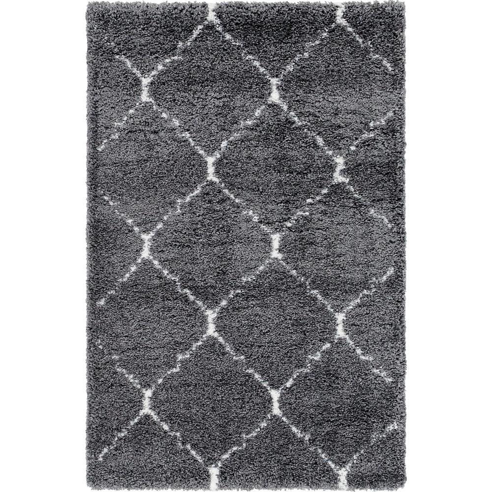Fractured Rabat Shag Rug, Gray (4' 0 x 6' 0). Picture 1