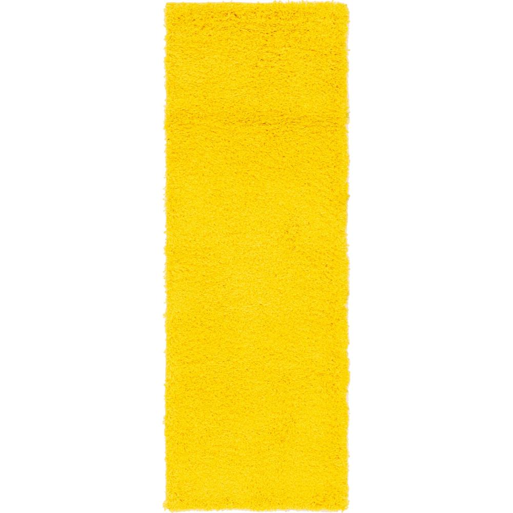 Solid Shag Rug, Tuscan Sun Yellow (2' 2 x 6' 0). Picture 1