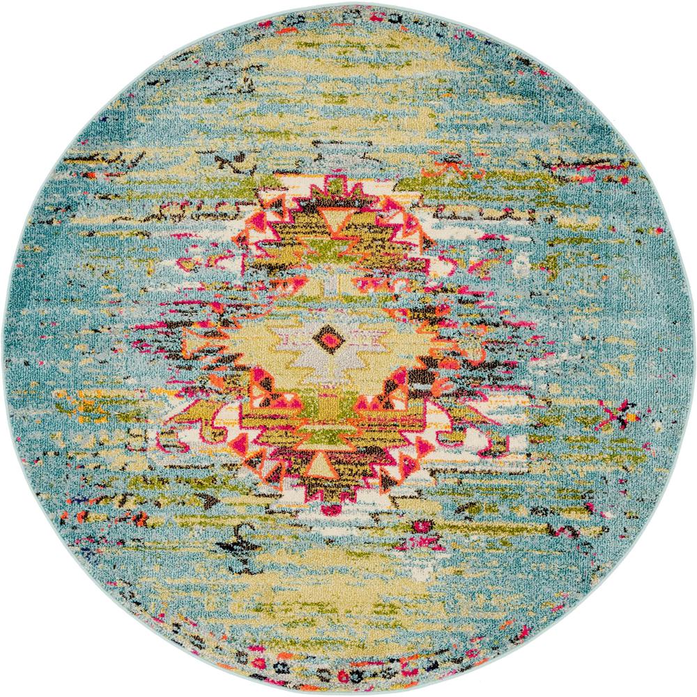 Chagall Vita Rug, Turquoise (6' 0 x 6' 0). Picture 1