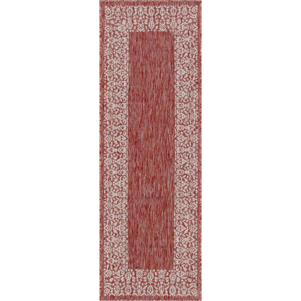 Unique Loom Outdoor Floral Border Rug. The main picture.