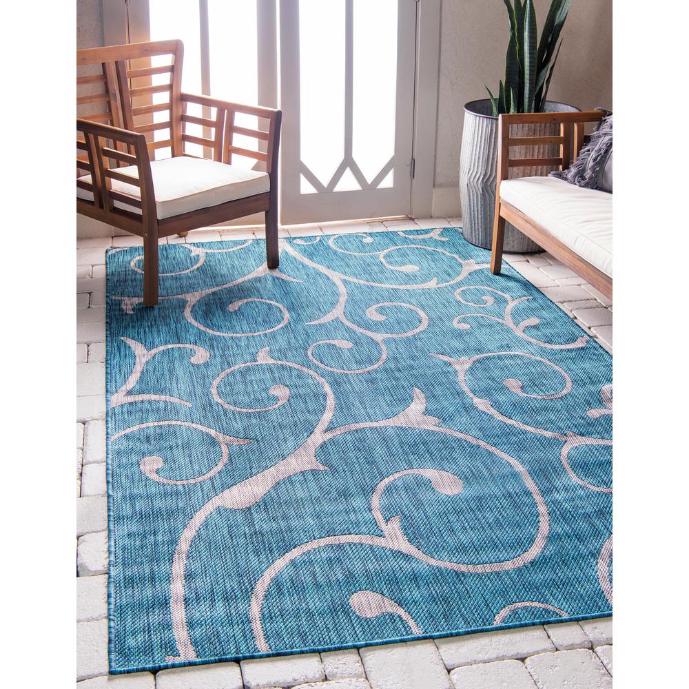 Outdoor Curl Rug, Teal (6' 0 x 9' 0). Picture 2