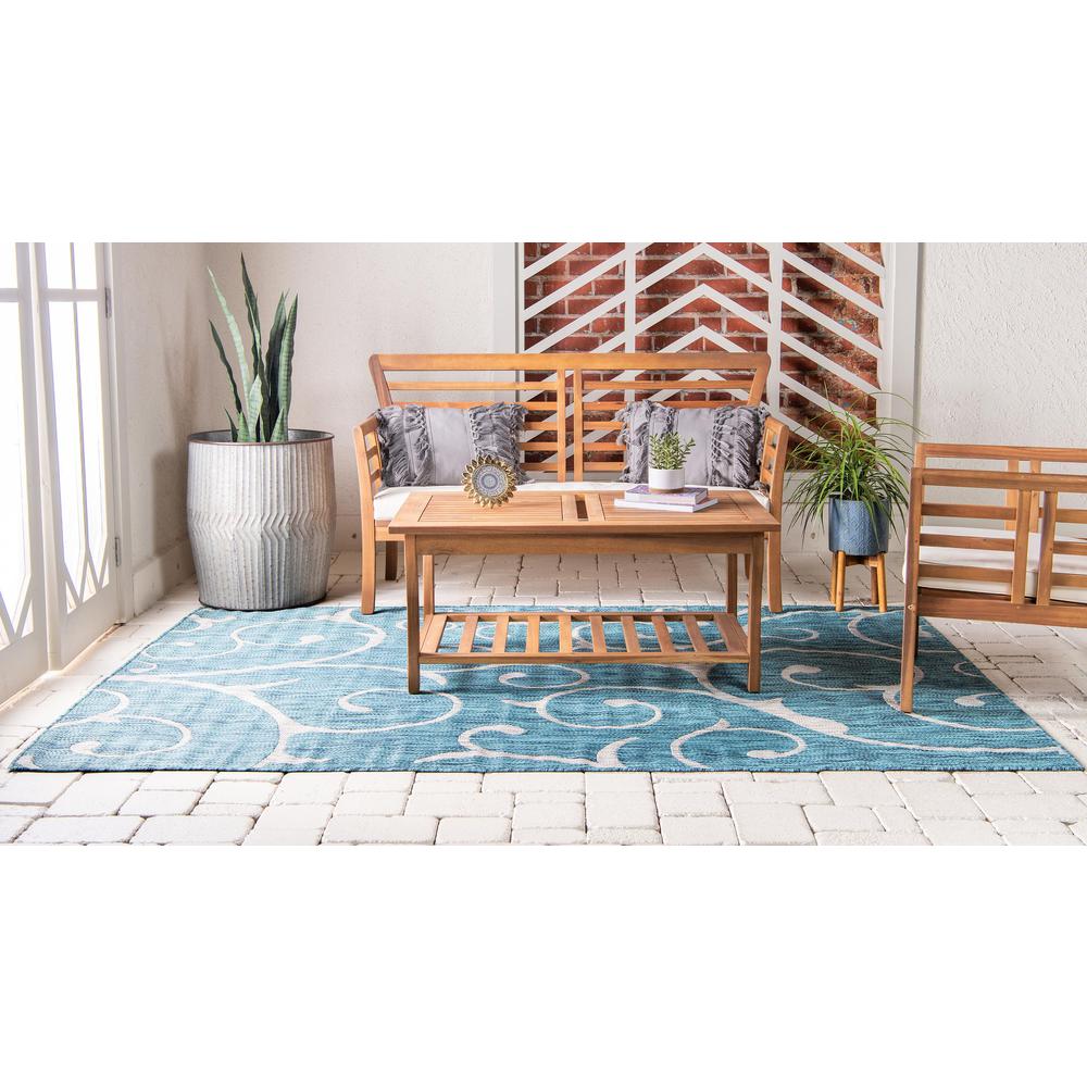 Outdoor Curl Rug, Teal (6' 0 x 9' 0). Picture 3