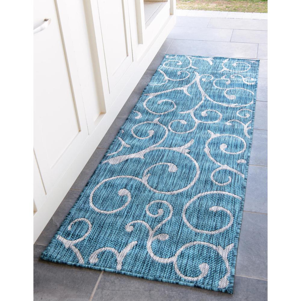 Outdoor Curl Rug, Teal (2' 0 x 6' 0). Picture 2