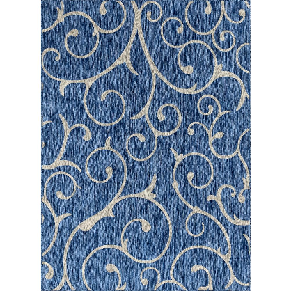 Outdoor Curl Rug, Blue (8' 0 x 11' 4). The main picture.