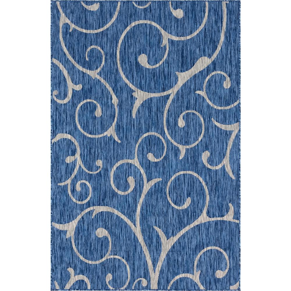 Outdoor Curl Rug, Blue (5' 0 x 8' 0). Picture 1