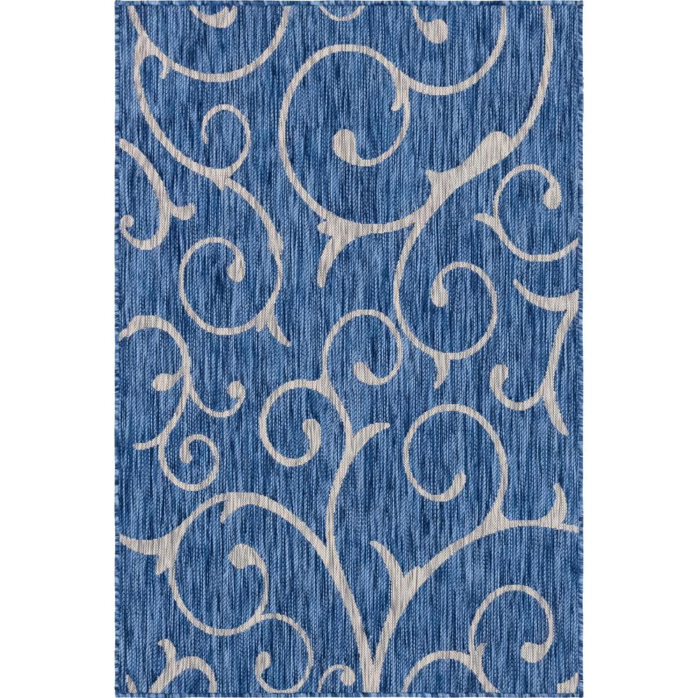 Outdoor Curl Rug, Blue (4' 0 x 6' 0). The main picture.