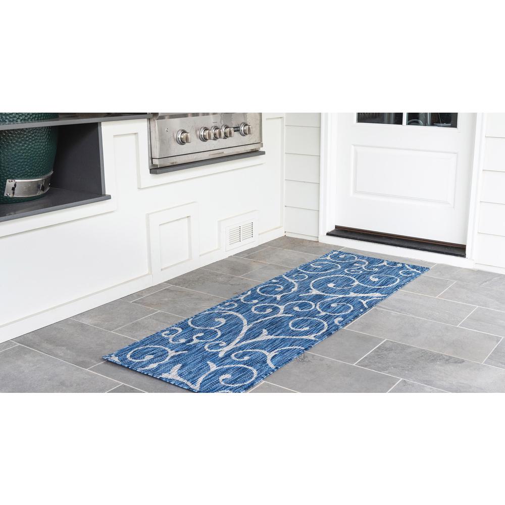 Outdoor Curl Rug, Blue (2' 0 x 6' 0). Picture 3