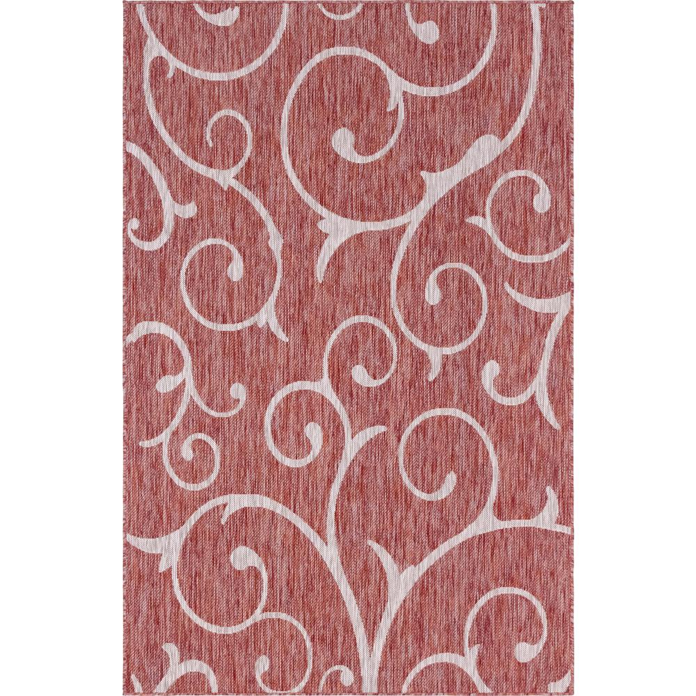 Outdoor Curl Rug, Rust Red (5' 0 x 8' 0). Picture 1