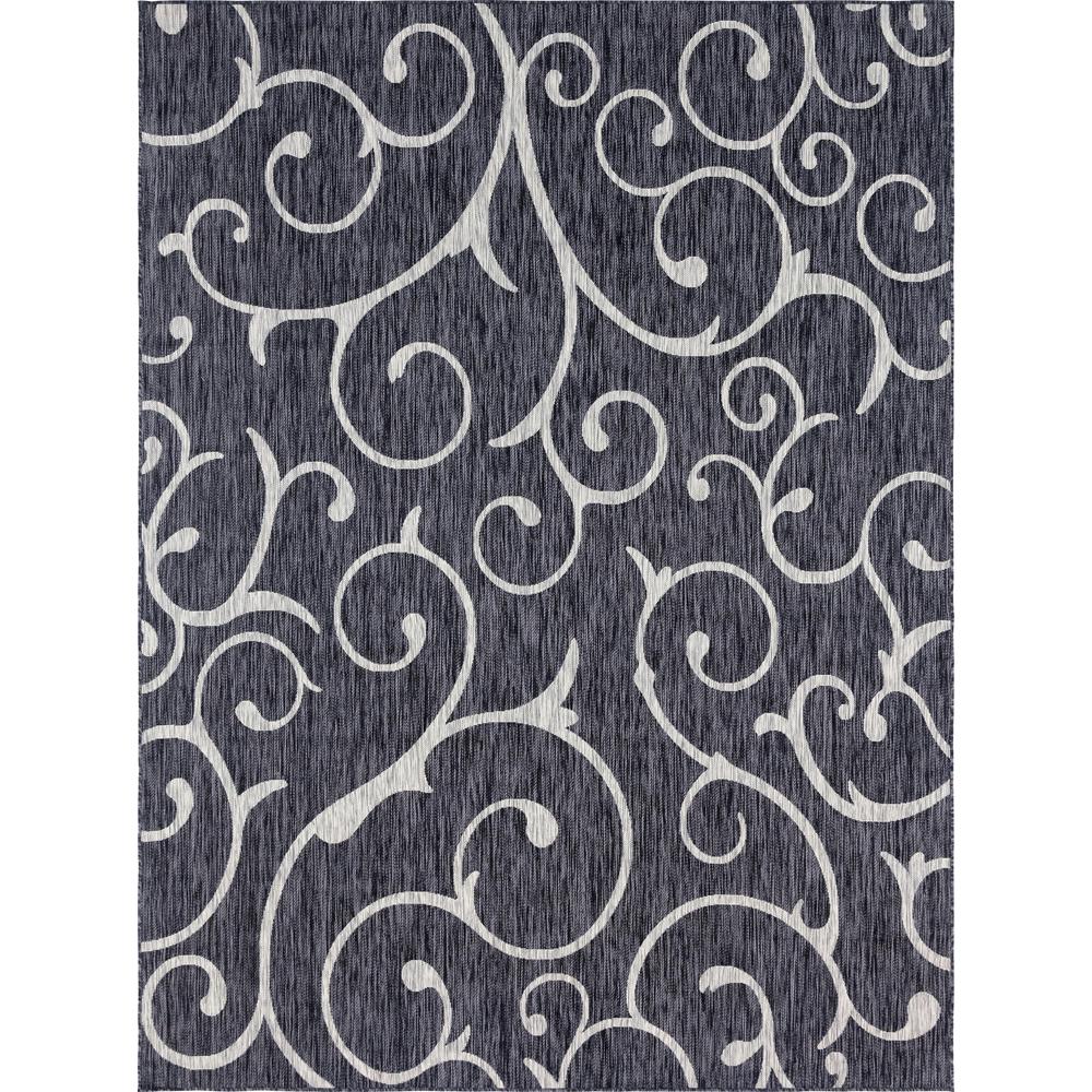 Outdoor Curl Rug, Charcoal Gray (9' 0 x 12' 0). The main picture.