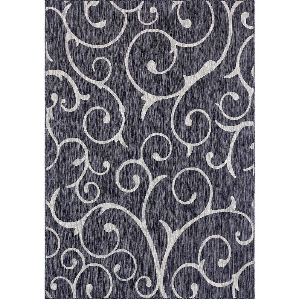 Outdoor Curl Rug, Charcoal Gray (8' 0 x 11' 4). Picture 1