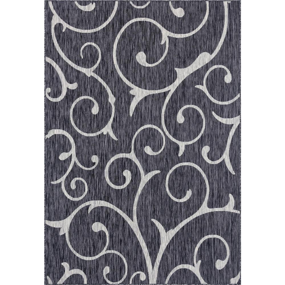Outdoor Curl Rug, Charcoal Gray (7' 0 x 10' 0). Picture 1