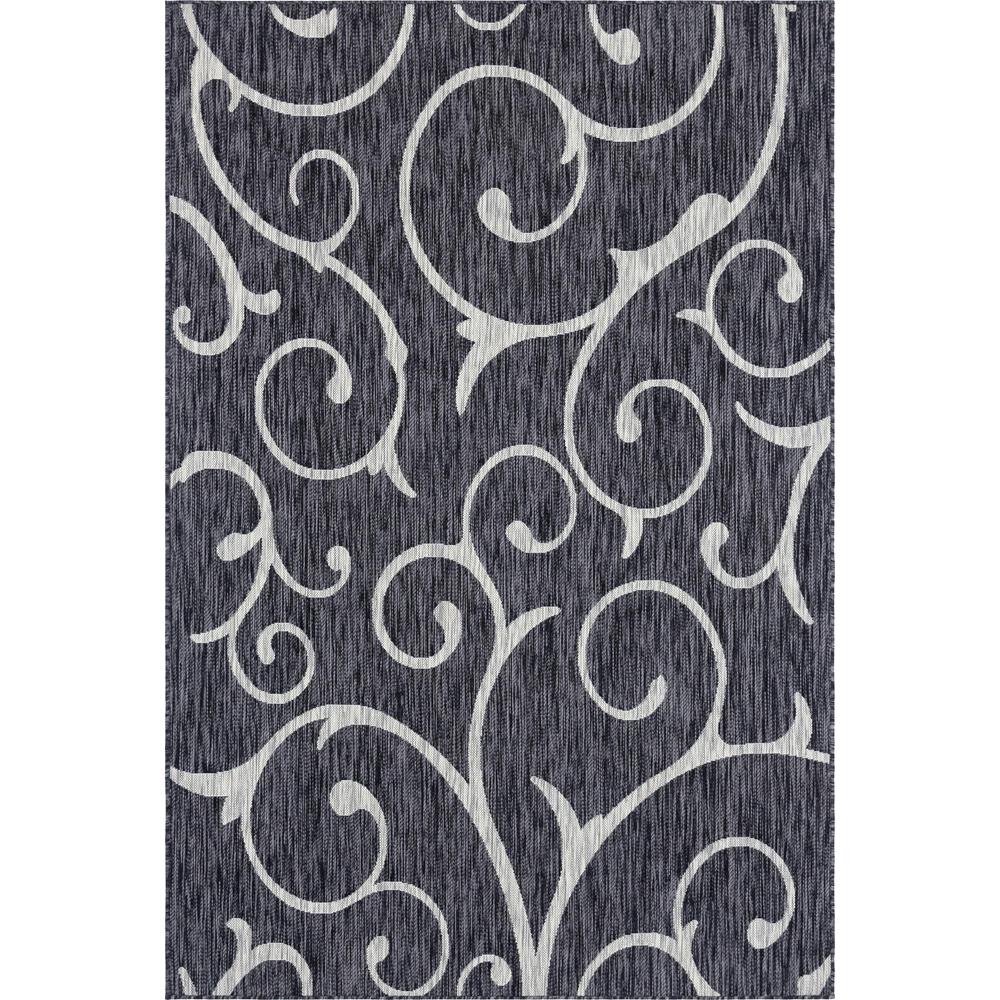 Outdoor Curl Rug, Charcoal Gray (6' 0 x 9' 0). Picture 1