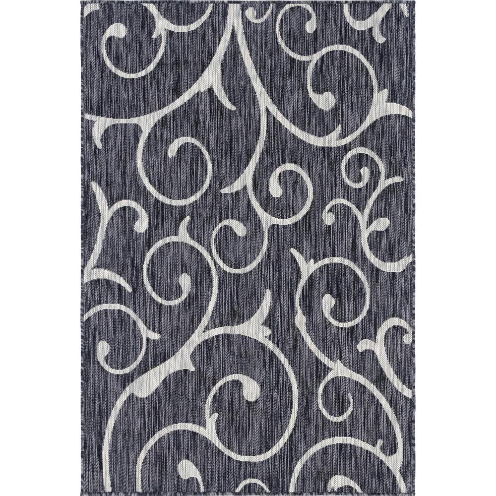 Outdoor Curl Rug, Charcoal Gray (4' 0 x 6' 0). Picture 1