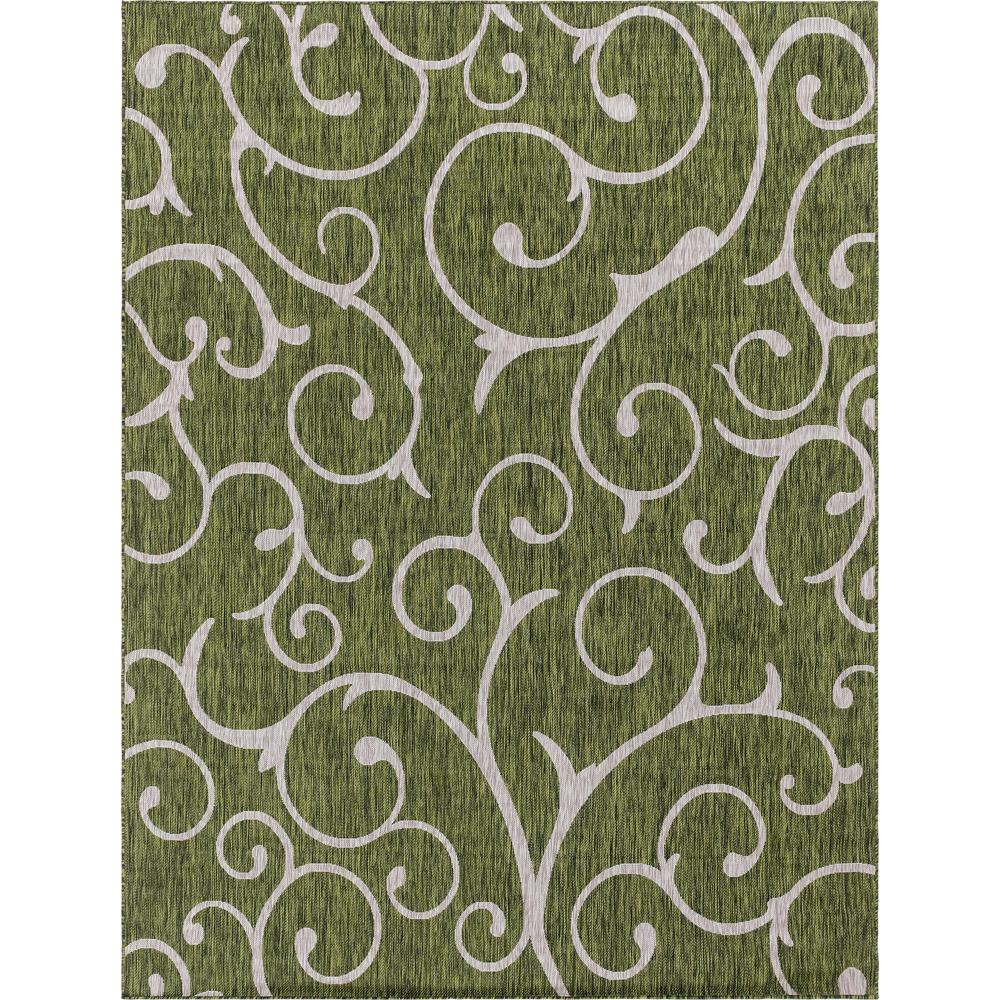Outdoor Curl Rug, Green (9' 0 x 12' 0). Picture 1