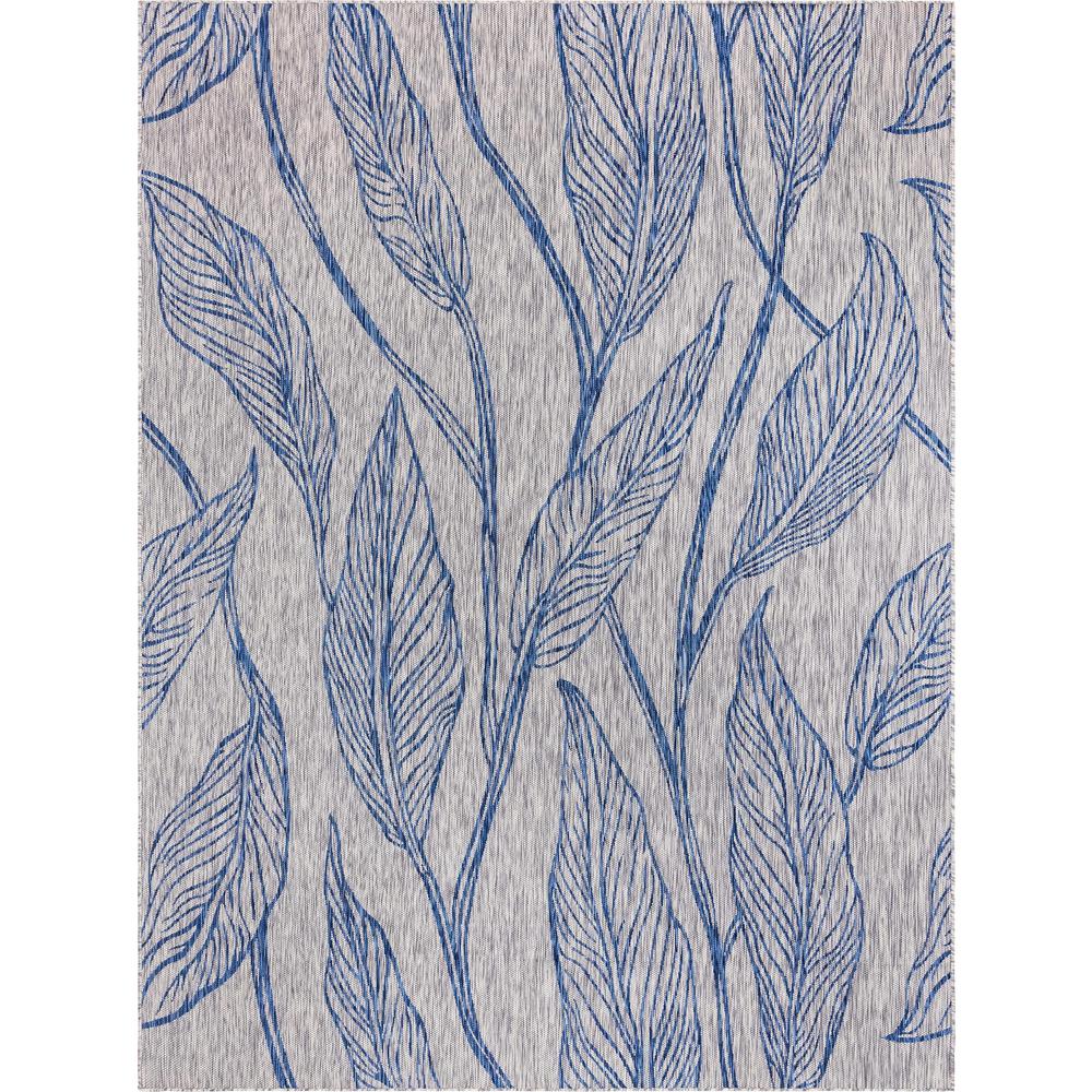 Outdoor Leaf Rug, Light Gray (9' 0 x 12' 0). Picture 1