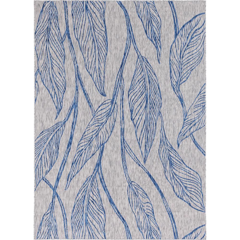 Outdoor Leaf Rug, Light Gray (8' 0 x 11' 4). Picture 1