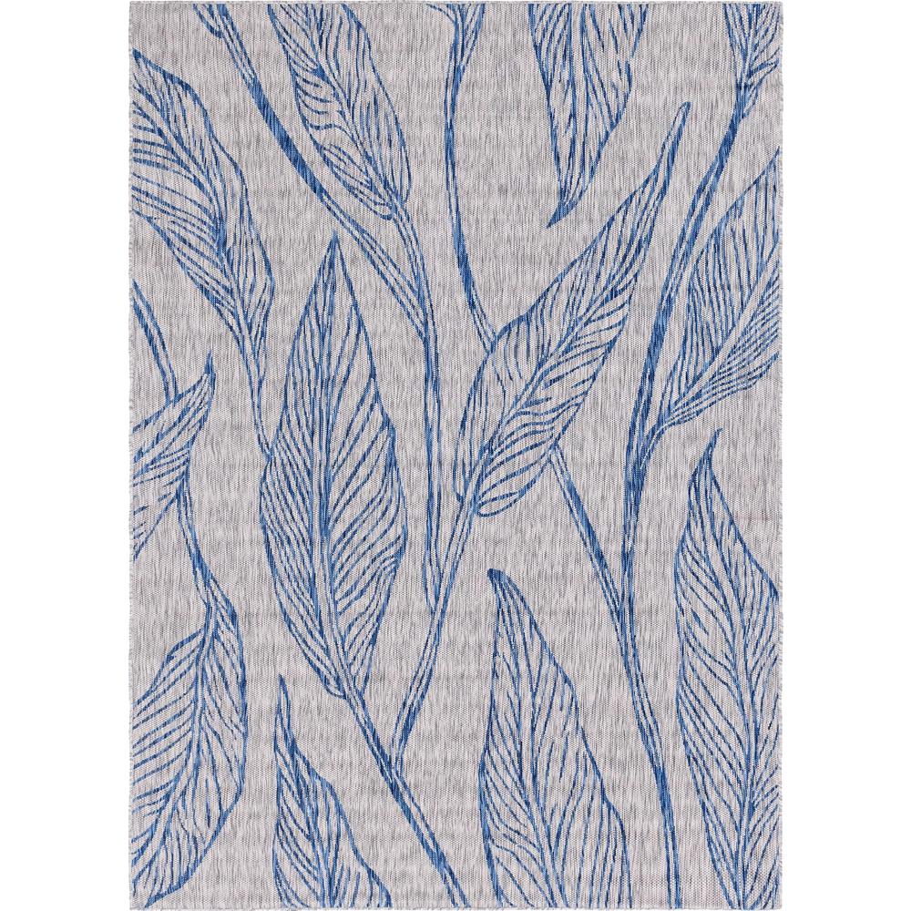Outdoor Leaf Rug, Light Gray (7' 0 x 10' 0). Picture 1