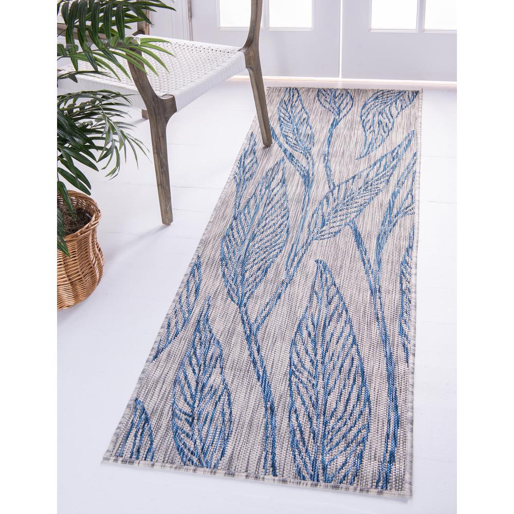 Outdoor Leaf Rug, Light Gray (2' 0 x 6' 0). Picture 2