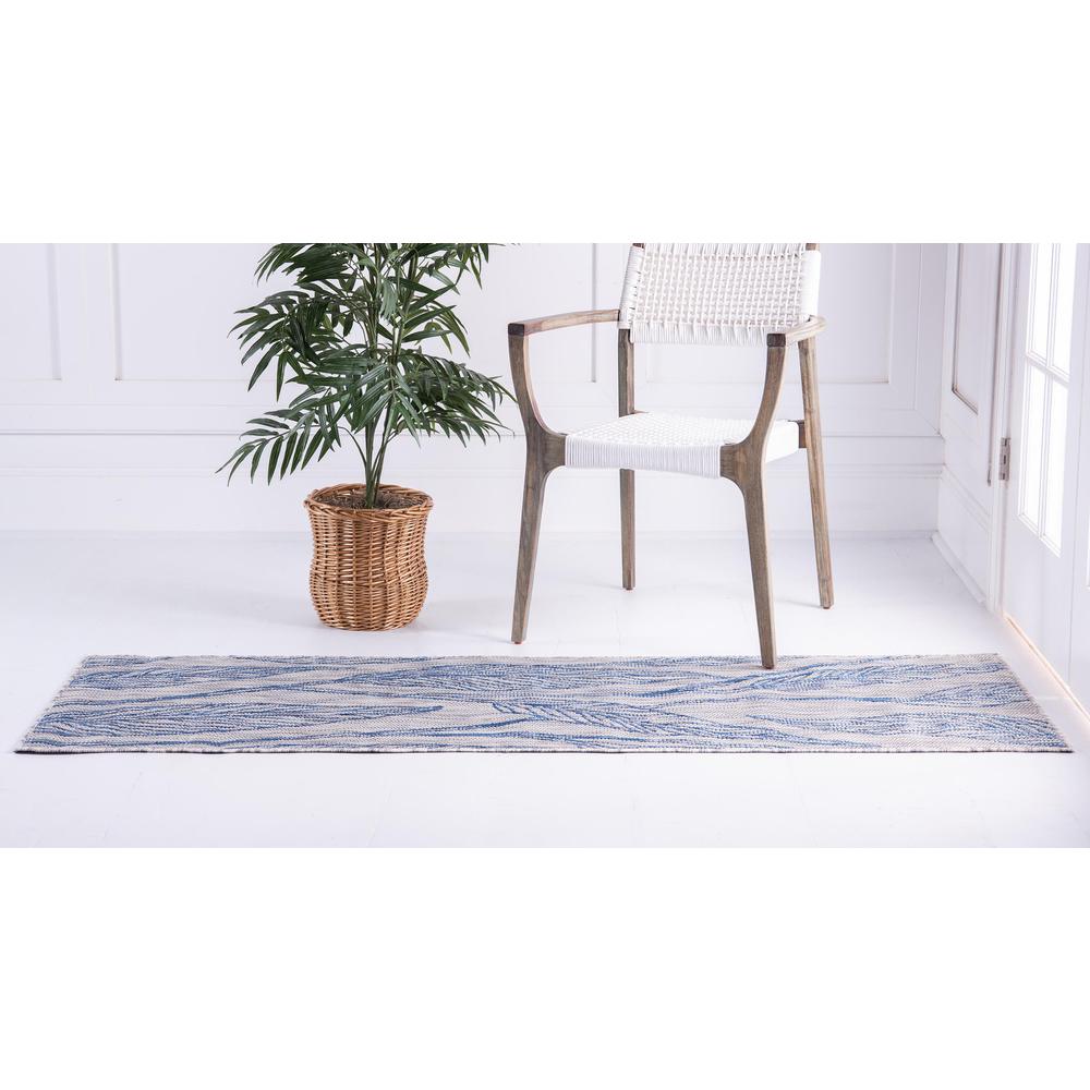 Outdoor Leaf Rug, Light Gray (2' 0 x 6' 0). Picture 3