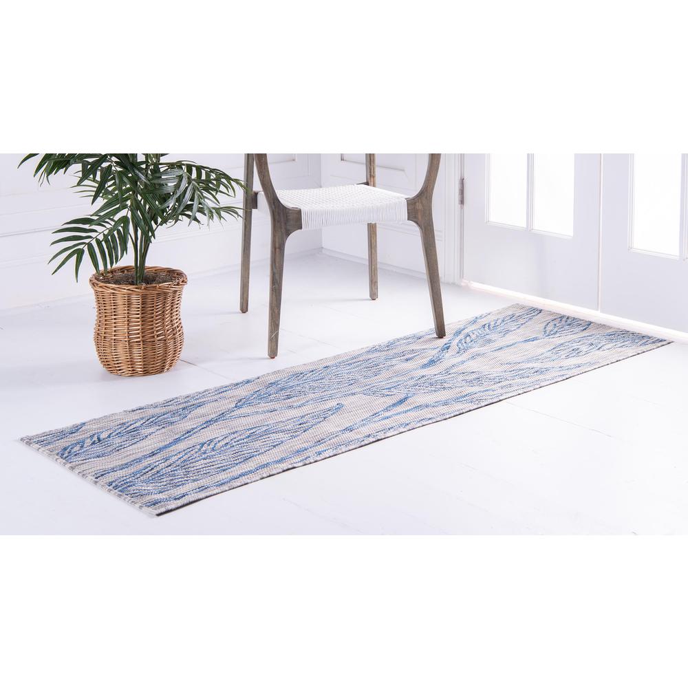 Outdoor Leaf Rug, Light Gray (2' 0 x 6' 0). Picture 4