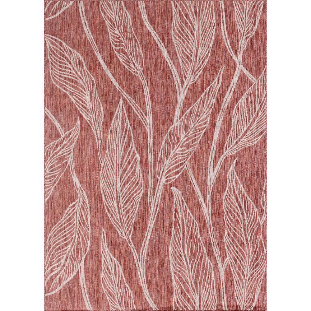 Outdoor Leaf Rug, Rust Red (8' 0 x 11' 4). Picture 1