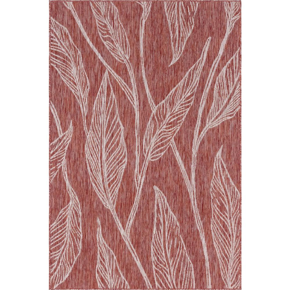 Outdoor Leaf Rug, Rust Red (6' 0 x 9' 0). Picture 1