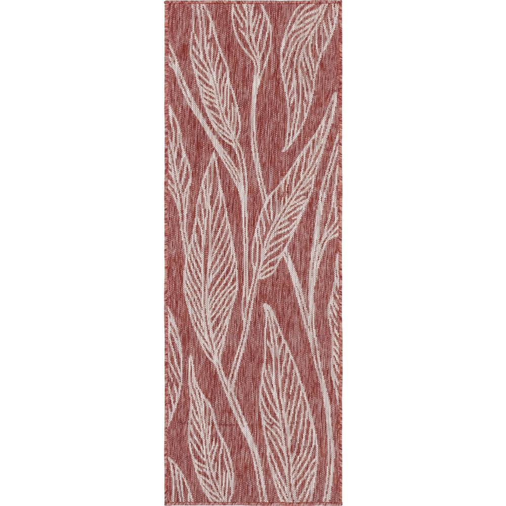 Outdoor Leaf Rug, Rust Red (2' 0 x 6' 0). Picture 1